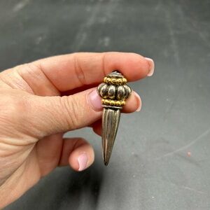 Vintage scepter or torch Elegant Gold and Silver Women's brooch